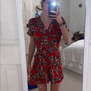 Zara floral summer wrap dress